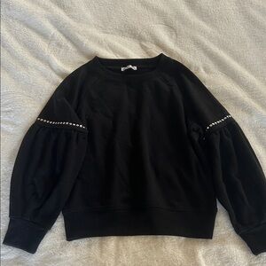 NWOT Dex Black Girls' Sweatshirt with Studded Sleeve Detail